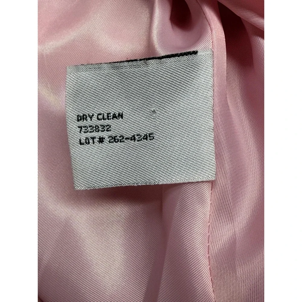 Worthington Pea‎ Coat Womens Medium Pink Tweed Wool Blend Lined Preppy Academia - Picture 8 of 11